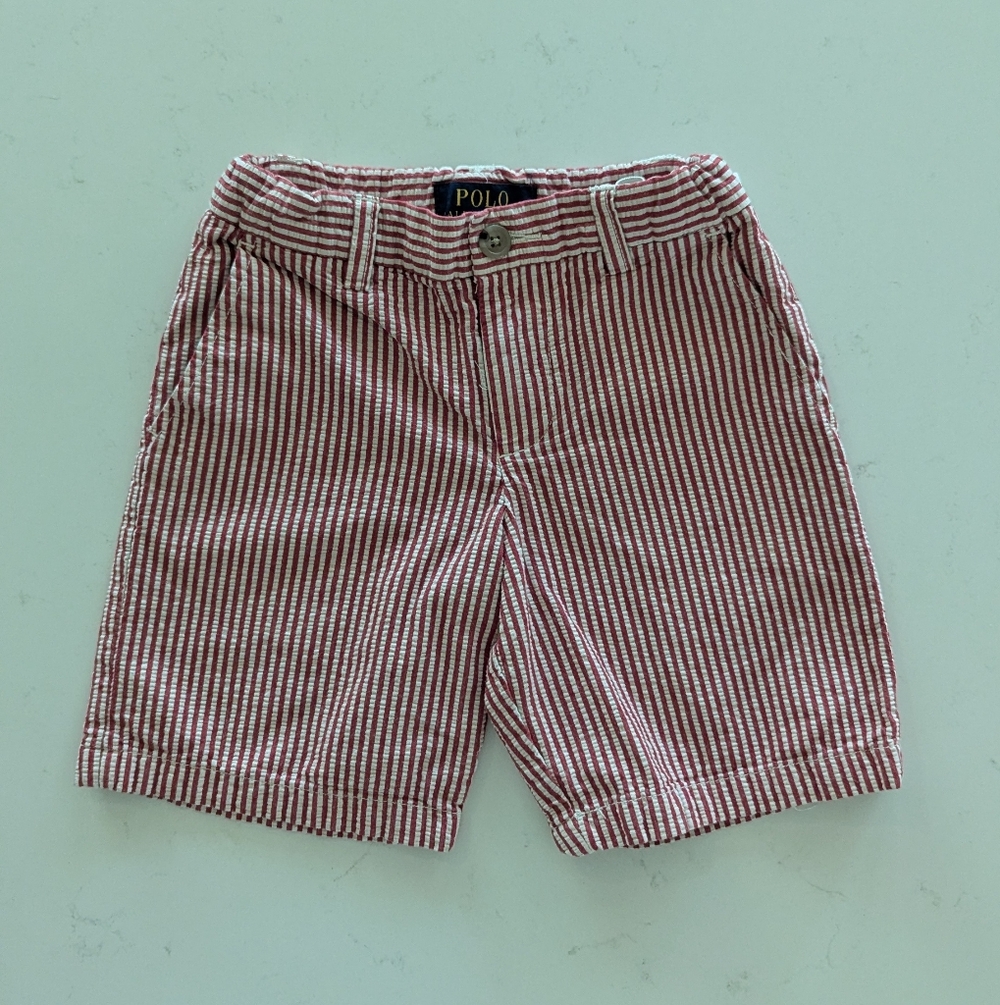 Polo Ralph Lauren | Red & White Stripe Seersucker Shorts